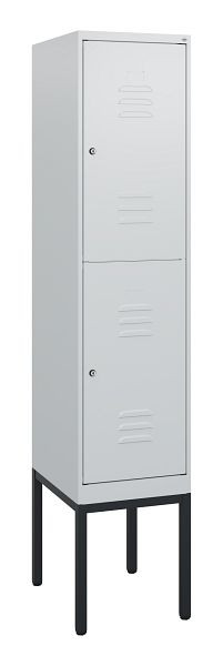 C+P Doppelstöckiger Spind Classic PLUS, Gestell, 1950x400x500mm, 7035/7035, Zylinderschlösser, 0803305-12 S10039