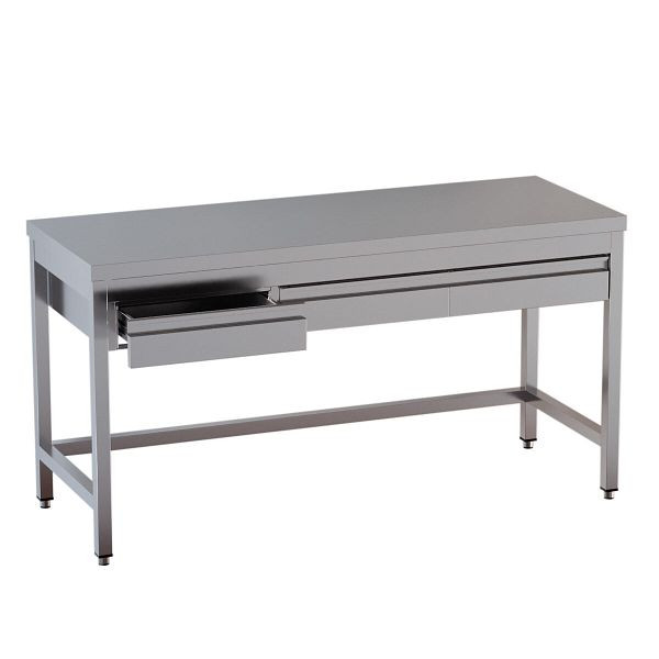Vaiotec TOPLINE Arbeitstisch / unterfahrbar, 2 Schubladen, 1000 x 600 mm, 12563