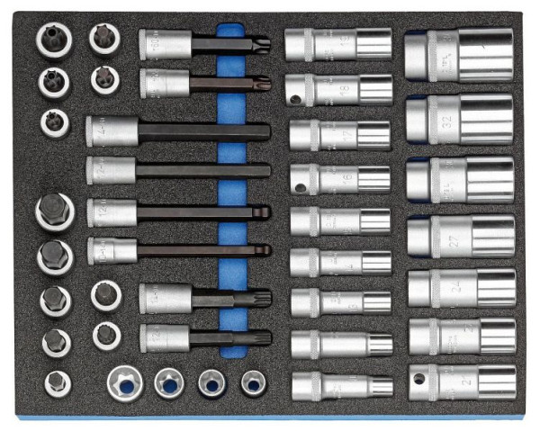 GEDORE Check-Tool-Einlage mit Sortiment Steckschlüssel-Sortiment 1/2'', 2016516