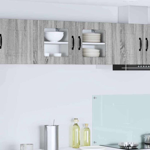 vidaXL Küchenwandschrank mit Regal 2 pcs Graues Sonoma 40 x 31 x 40 cm, 885198