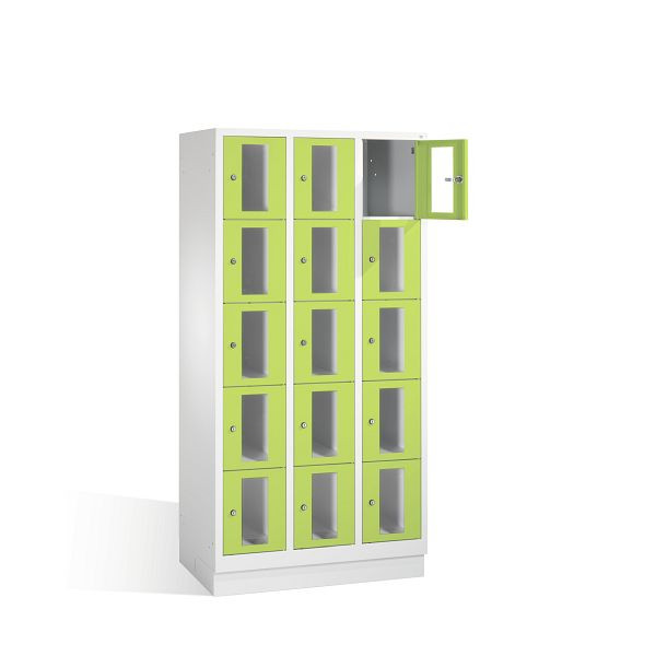 C+P Schließfachschrank Classic, H1800xB900xT500mm, Farbe: Lichtgrau / Viridingrün, 8020A305 S10007