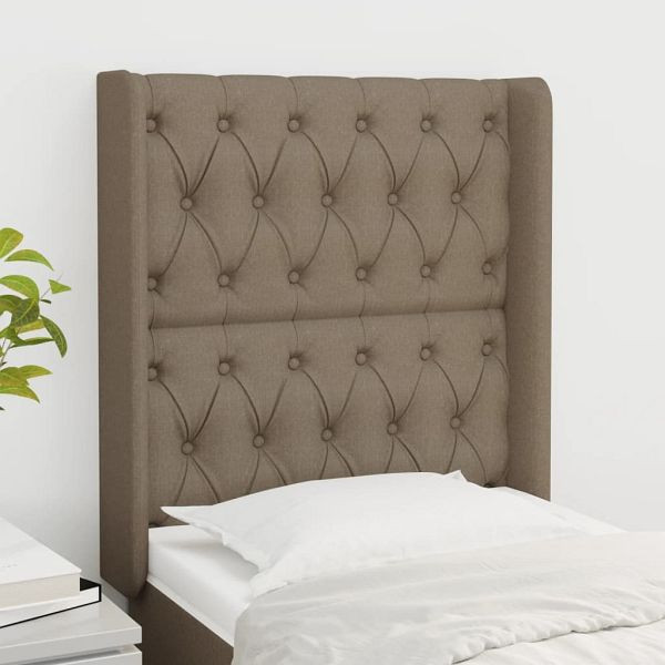 vidaXL Kopfteil mit Ohren Taupe 83x16x118/128 cm Stoff, 3119894