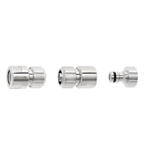 GEKA plus Basisset Stecksystem 1/2" - 13mm Messing Chrom Karte, VE: 5 Stück, 46.0887.8