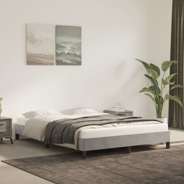 vidaXL Bettgestell Hellgrau 140x190 cm Samt, Polyester, 346970