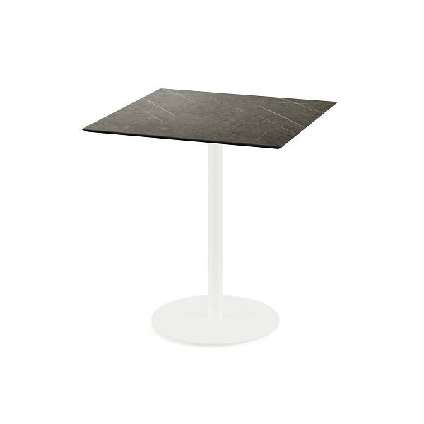 Essentials Urban Terrassentisch Weiß gestell + Midnight Marble HPL 70x70 cm, 130021677