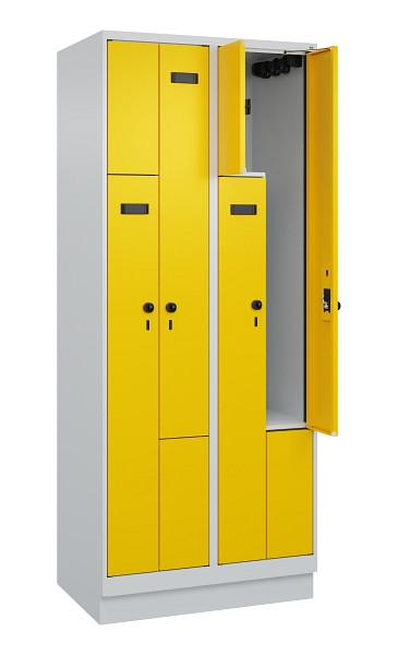 C+P Z-Spind Evolo PLUS, Sockel, 4 Fächer, 1950x800x500mm, 7035/1023, Drehriegel, 049023-224 S10003