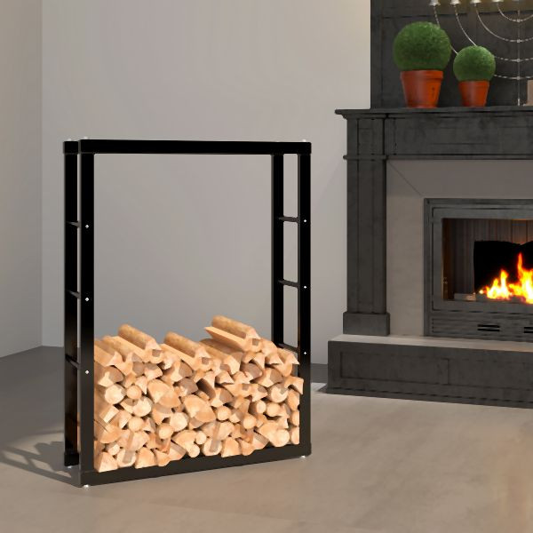 Metra Kaminholzregal für Innen und Außen, Metall Brennholzregal außen 80x25x100 cm, 10904