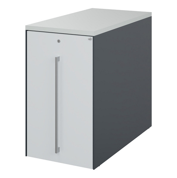C+P Auszugschrank in Schreibtischhöhe Asisto, H740B430T800 mm, 7016/7035, links der Tischplatte, 148466-00L S10060