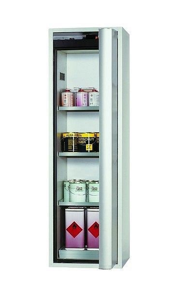 asecos Sicherheitsschrank S-PHOENIX Vol.2-90, S90.196.060.FDACR in lichtgrau RAL 7035 mit 3x Fachboden (Edelstahl), 30236-001-33451