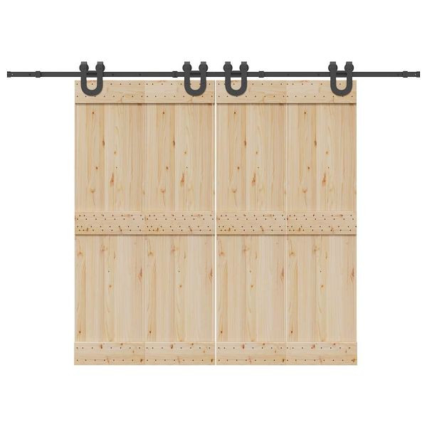 vidaXL Schiebetürbeschlag-Set 400 cm Stahl Schwarz, 3295790