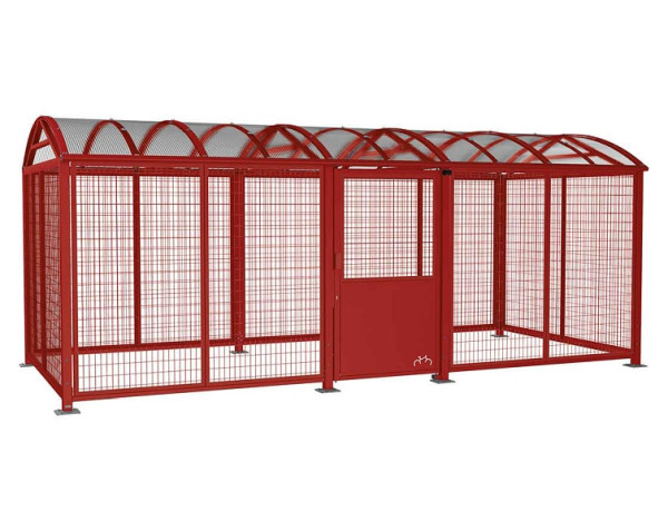 Procity Abschließbare Überdachung Vierkantrohr "Xl", mit Seitenverkleidung+Tür, Drahtgitter Beschichtet, Euro-Zylinderschloss, RAL 3004, 529096.3004