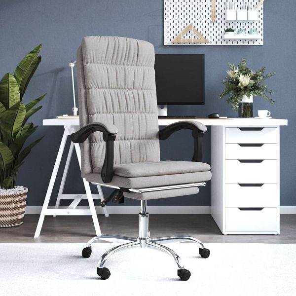vidaXL Bürostuhl mit Liegefunktion Taupe Stoff, Füllung: Schaumstoff, 349645