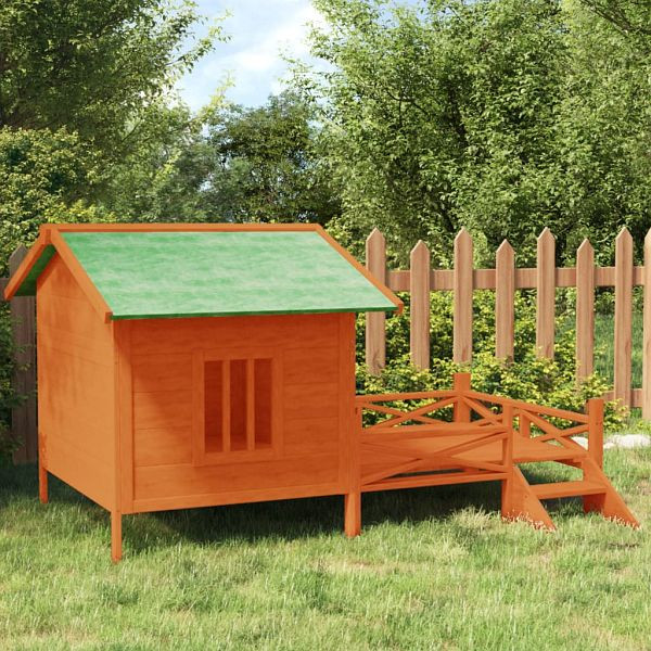 vidaXL Hundehütte Braun 159x120x88,5 cm Massivholz Kiefer, 172270
