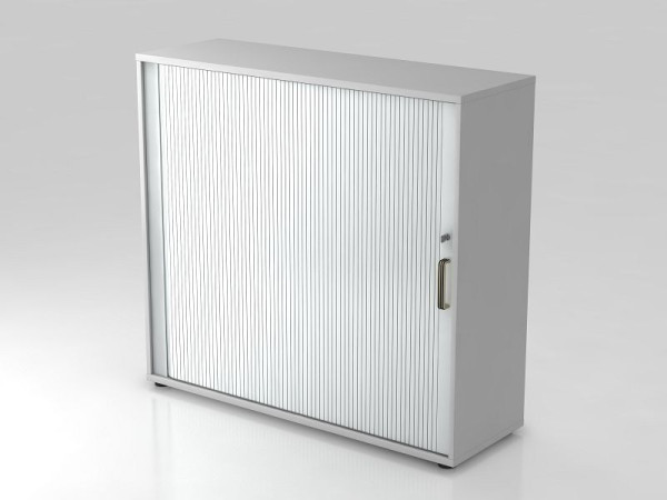 Hammerbacher Rollladenschrank horizontal, 3OH 120cm Streifengriff Grau/Silber, 120x40x110 cm (BxTxH), V1733S/5/S/SG