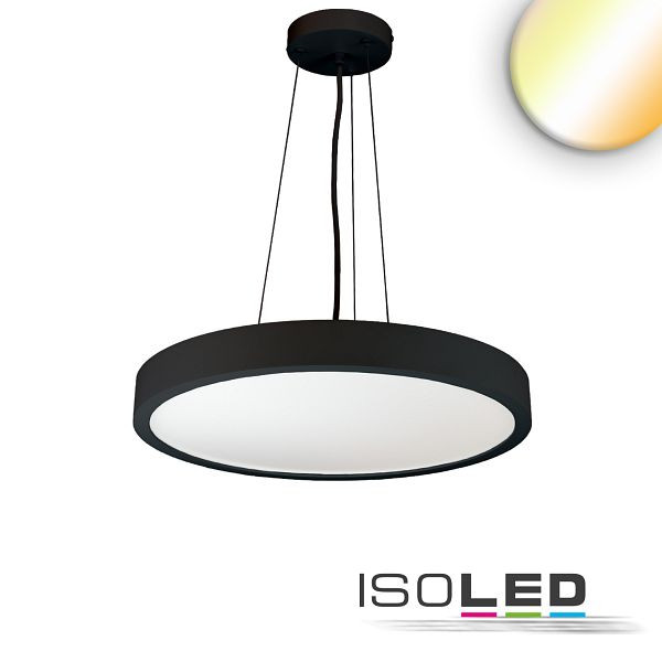 ISOLED LED Hängeleuchte DN600 schwarz, UGR<19 2H, 40W/50W, ColorSwitch 2700/3000/4000K, dimmbar, 116168
