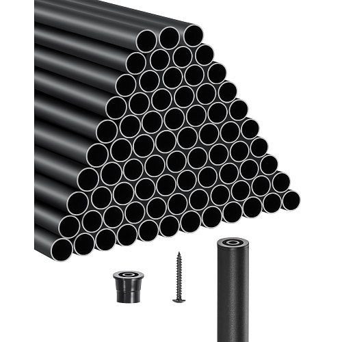 VEVOR Geländerstab 101er-Set, φ19x914mm, Aluminium, Mattschwarz, mit Geländerkappen und Schrauben für Treppen/Veranda/Terrasse, YXKLGZL101G3B2KC3V0