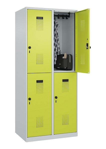 C+P Doppelstöckiger Spind Evolo PLUS, 4 Fächer, 1850x800x500mm, 7035/0024, Drehriegel, 049300-22 S10015