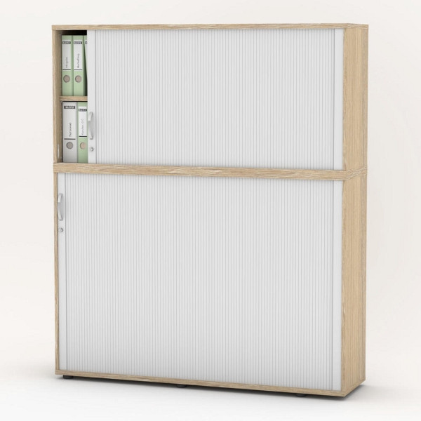 Deskin Rollladen-Aufsatzschrank MULTI M pro, Eiche hell, 1600 x 420 x 750 mm, 333308