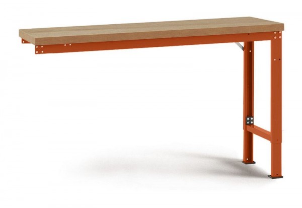 Manuflex Anbauwerkbank PROFI Spezial mit Multiplexplatte, BxTxH = 1250 x 700 x 740-1040 mm, Rotorange, WP7004.2001