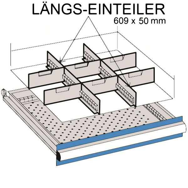 Metra Längs-Einteiler für 609 x 50mm, 10417, 4250417704176