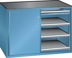 LISTA Schubladenschrank 2x36x27E (BxTxH) 1430x600x1020mm KEY Lock, Lichtblau 2 Schubladen, Tragkraft Schubladen: 200kg, 6 Auszugböden, 79.425.010