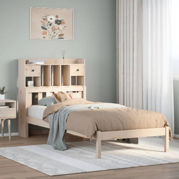 vidaXL Bücherregalbett ohne Matratze 75x190 cm Massivholz Kiefer, 3322325