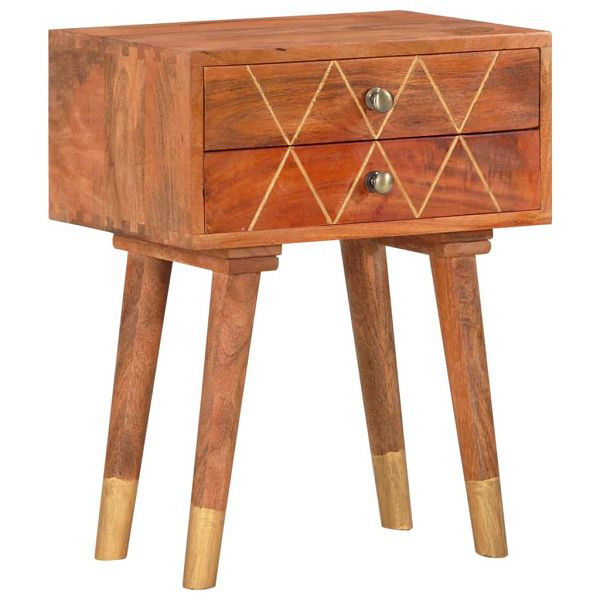 vidaXL Nachttisch 43×30×58 cm Massivholz Mango, rustikal, 285853