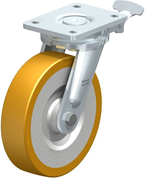Blickle LO-SETH 200K-RI4 Stahlgeschweißte Schwerlast-Lenkrolle, Blickle Extrathane®, Hellbraun, 757408