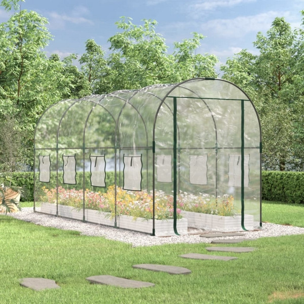 vidaXL Gewächshaus Transparent 160x400x190 cm PVC & Stahl, 317247
