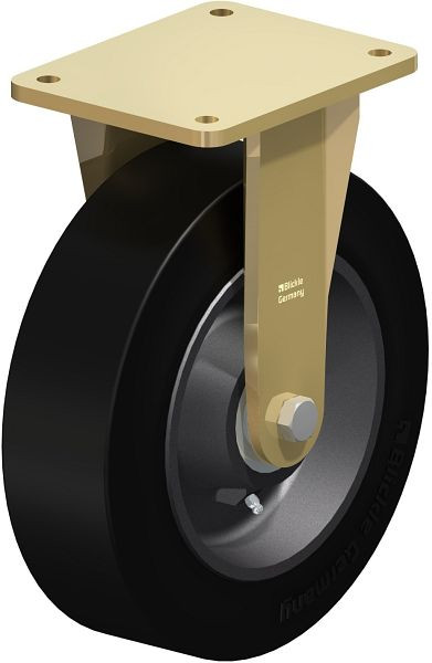 Blickle BS-GEV 302K Stahlgeschweißte Schwerlast-Bockrolle, Elastik-Vollgummi, Schwarz, 621680