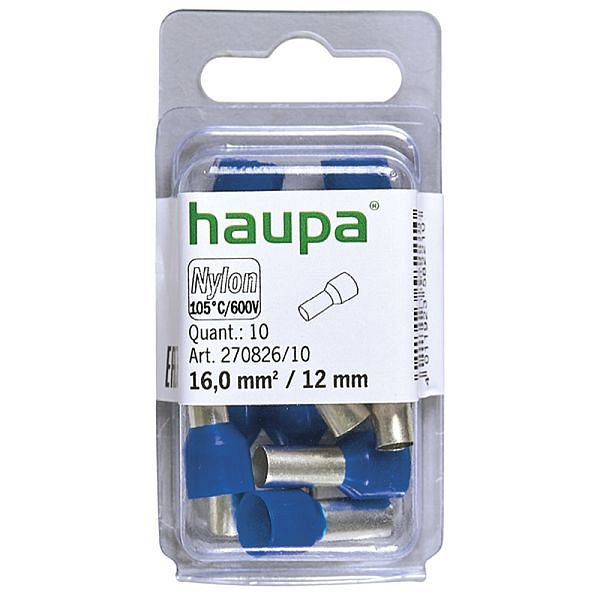Haupa isolierte Aderendhülse 16 mm²/12 mm blau, VE: 10 Stück, 270826/10