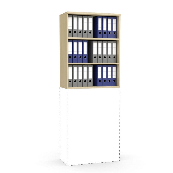 Deskin Aufsatz-Regal MULTI M, Buchedekor, B 800 x H 1055 x T 420 mm, 268056