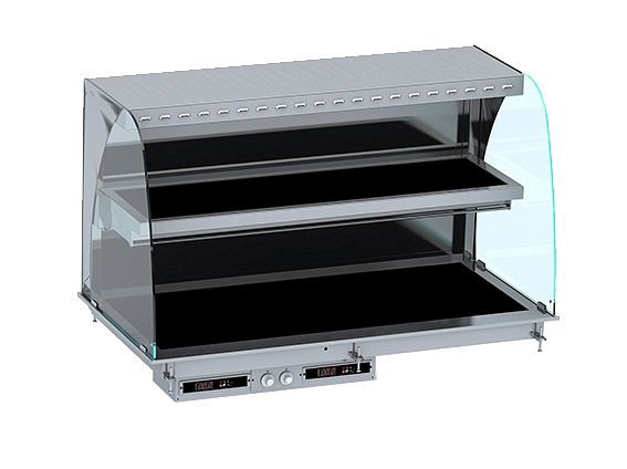 CombiSteel Einbau Wandmodell Wärmevitrine Keramik Rund - Schwarz 4/1, 7495.0425