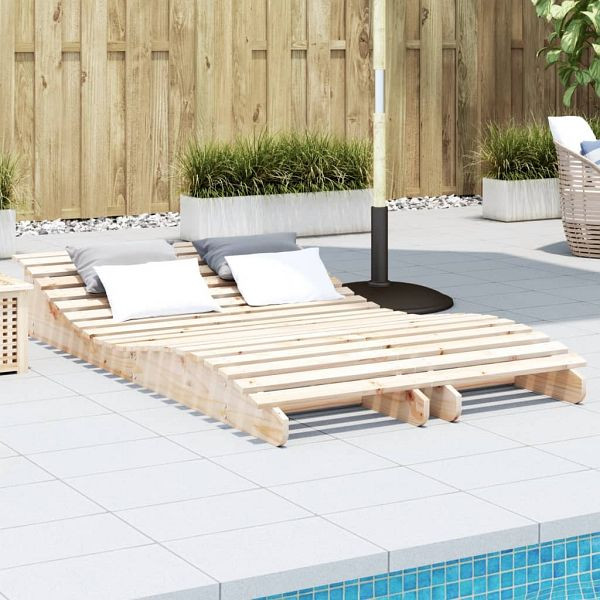 vidaXL Sonnenliegen 2 Stück 205x60x31,5 cm Massivholz Kiefer, 832573