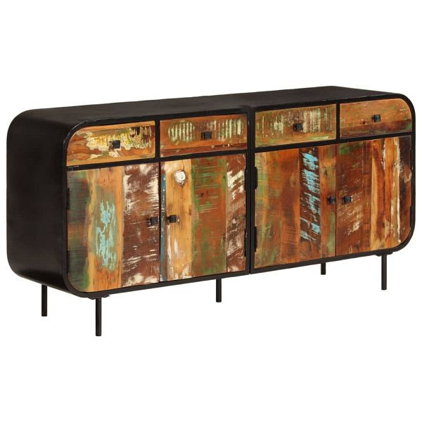 vidaXL Sideboard 140x35x70 cm Altholz Massiv und Metall, 355845