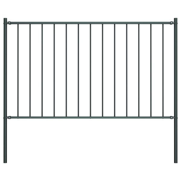vidaXL Zaunfeld mit Pfosten Pulverbeschichteter Stahl 1,7 x 1,25 m, 145214