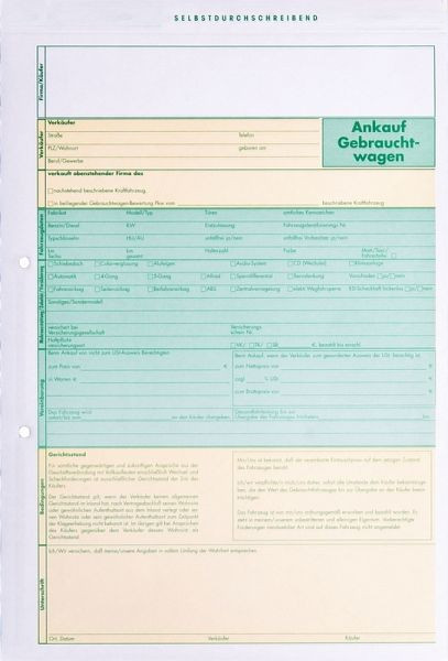 Eichner Formular "Ankauf für gebrauchte Kfz", VE: 25 Stück, 9036-00161