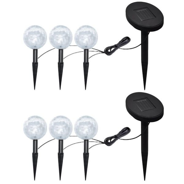 vidaXL Gartenleuchten 6 Stück LED mit Erdspießen & Solarmodulen, 277121