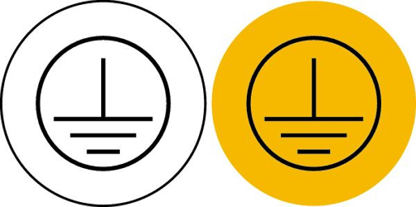 Schilder Klar Maschinenkennzeichnung Schutzleiter, Schutzleiteranschluss, 16 mm Folie selbstklebend, VE: 100 Stück, 330/72