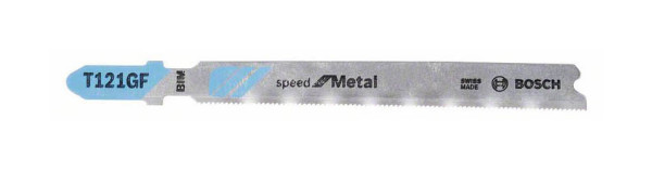 Bosch Stichsägeblatt T 121 GF Speed for Metal, 3er-Pack, VE: 10 Stück, 2608636695