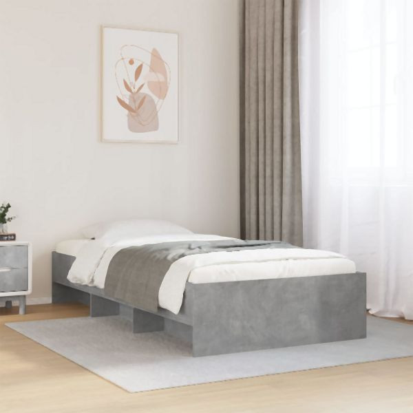 vidaXL Bettgestell Grau Sonoma 90x200 cm Holzwerkstoff, 3295679