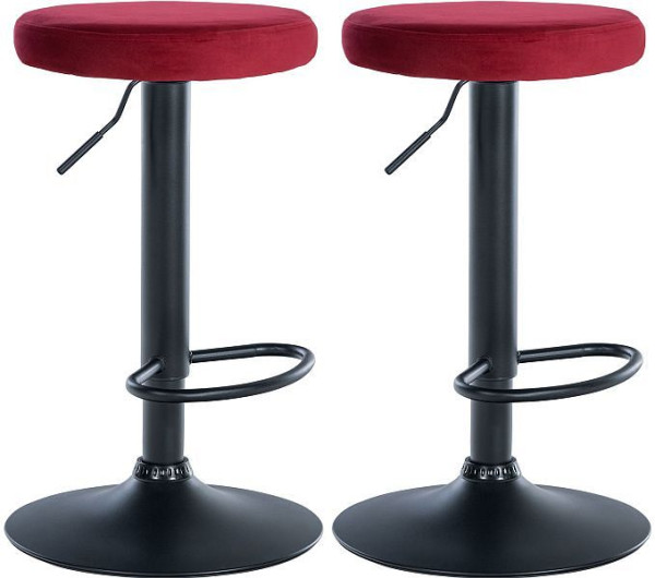 CLP Barhocker Ponte Samt schwarz, rot, VE: 2 Stück, 323475