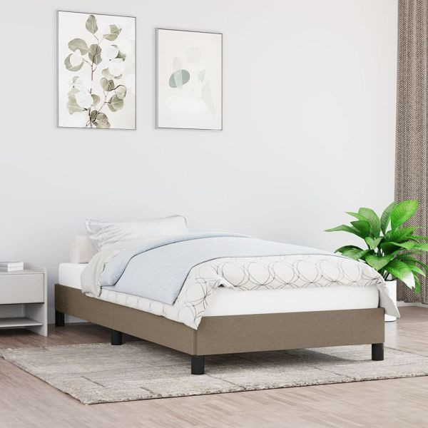 vidaXL Bettgestell Taupe 100x200 cm Stoff, Polyester, 346700