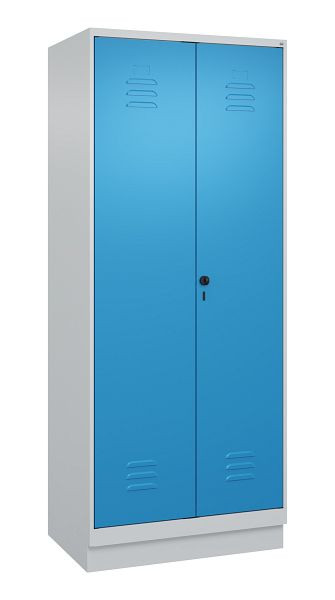 C+P Mehrzweckschrank Classic PLUS, Wäsche-/Kombispind, Sockel, 2 Abteile, 1950x800x500mm, 7035/5012, Drehriegel, 080620-22 S10004