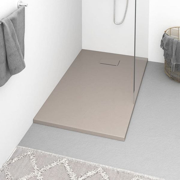 vidaXL Duschwanne SMC Braun 120x70 cm, Material: SMC (Sheet Moulding Compound) mit Harz, Glasfaser und Steinpulver, 148928