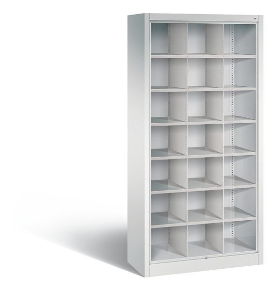 C+P Stahlregal mit Rückwand Acurado, H1950xB930xT400mm, Farbe: Lichtgrau, 9160-410 S10000