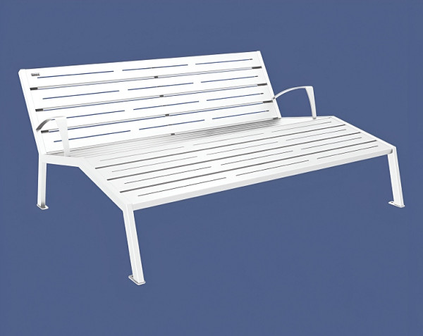 Procity Liegestuhl Silaos®, Mit Armlehne, 100% Stahl, RAL 9010/RAL 9010, 209663.9010