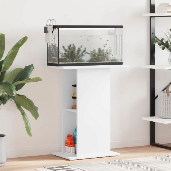 vidaXL Aquariumständer Weiß 60,5x36x72,5 cm Holzwerkstoff, 833639