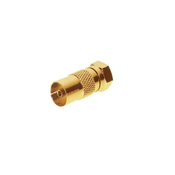S-Conn IEC-Buchse auf F-Stecker, vergoldet, ZZF, 85321-G
