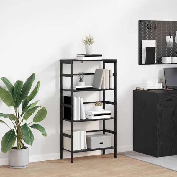 vidaXL Bücherregal Schwarz Eichen-Optik 60 x 29,5 x 115 cm, 883922